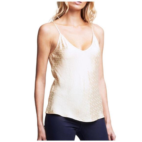 L'Agence Lexi Silk Blend Chain Link Print Camisole Gold V-Neck XS NWT - Picture 15 of 15